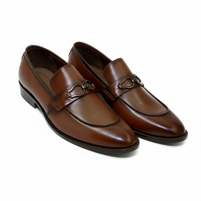 Men's Tan Leather Horsebit Loafers