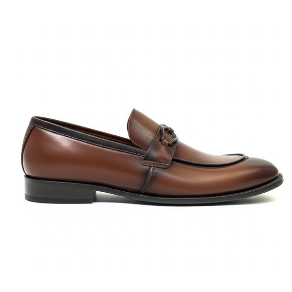 Men's Tan Leather Horsebit Loafers