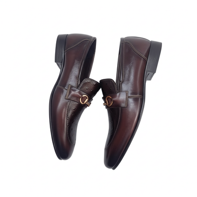 Men's Ostrich Textured Horsebit Loafers