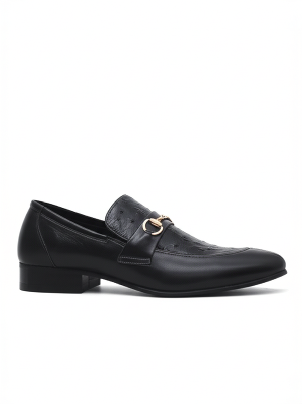 Men's Ostrich Textured Horsebit Loafers