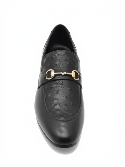 Men's Ostrich Textured Horsebit Loafers