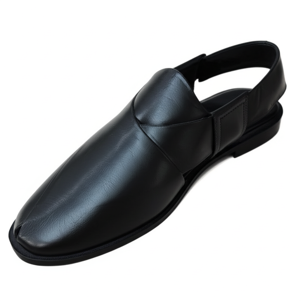 Sleek Black Leather Sandals: Modern Comfort