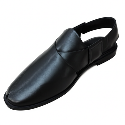 Sleek Black Leather Sandals: Modern Comfort