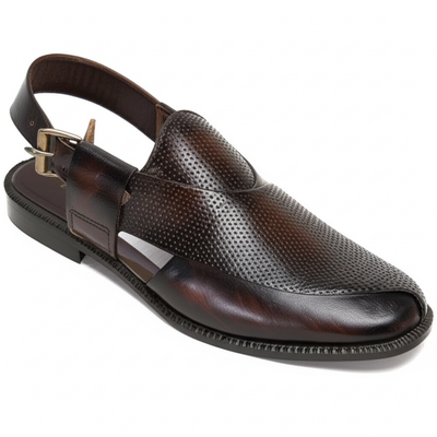 Elegant Brown Leather Sandals for Men