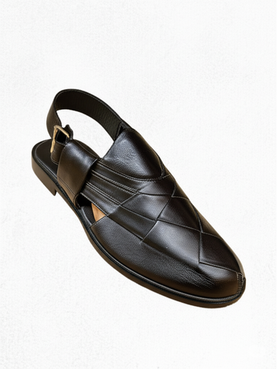 Handcrafted Black Leather Mules