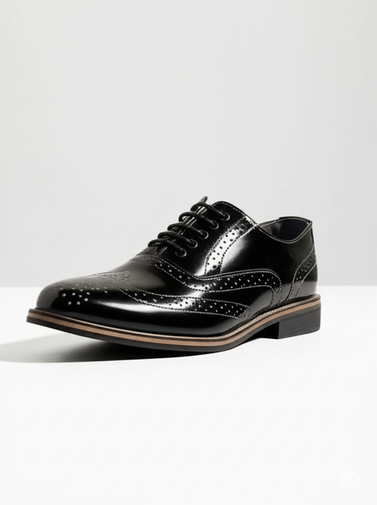 Refined Elegance: Men's Black Brogue Oxford Shoes