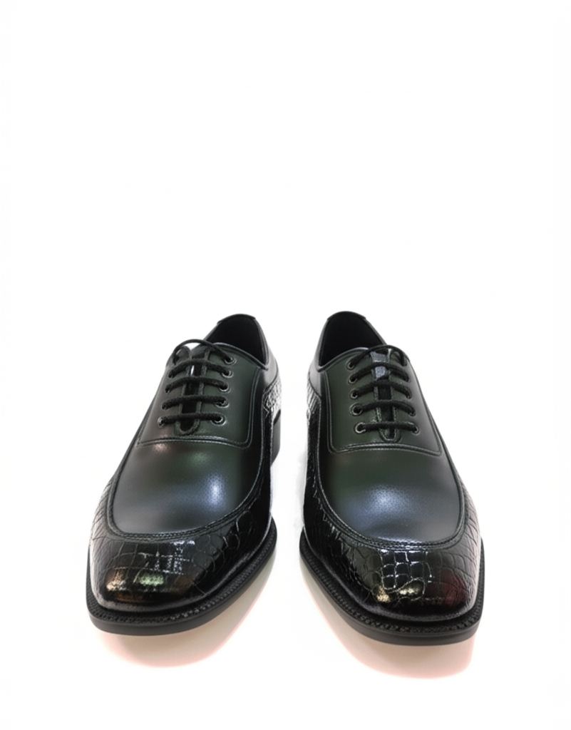 Sophisticated Brown Croc-Embossed Derbies
