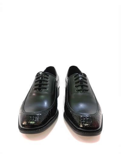 Sophisticated Brown Croc-Embossed Derbies