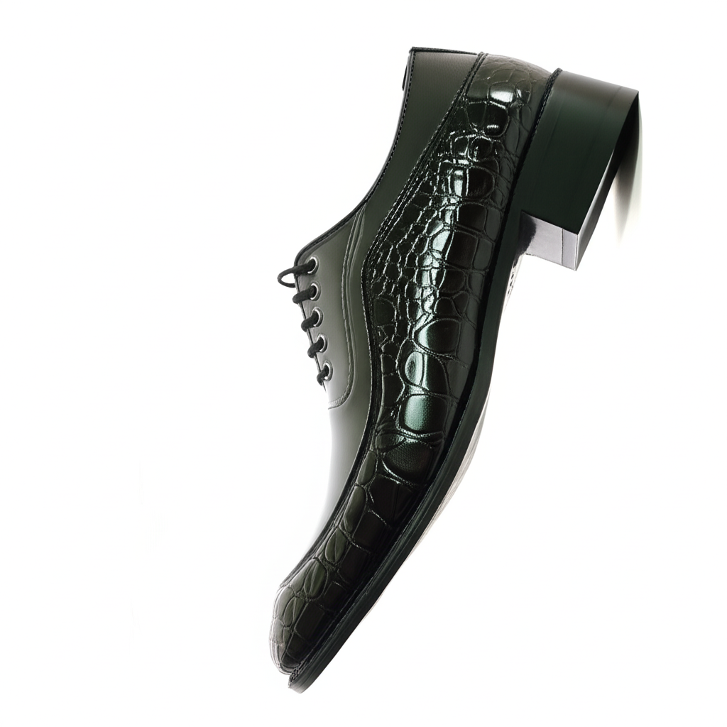 Sophisticated Brown Croc-Embossed Derbies