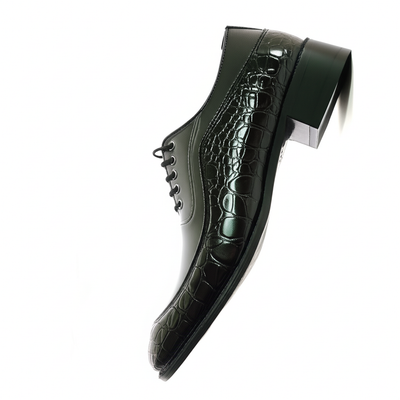 Sophisticated Brown Croc-Embossed Derbies