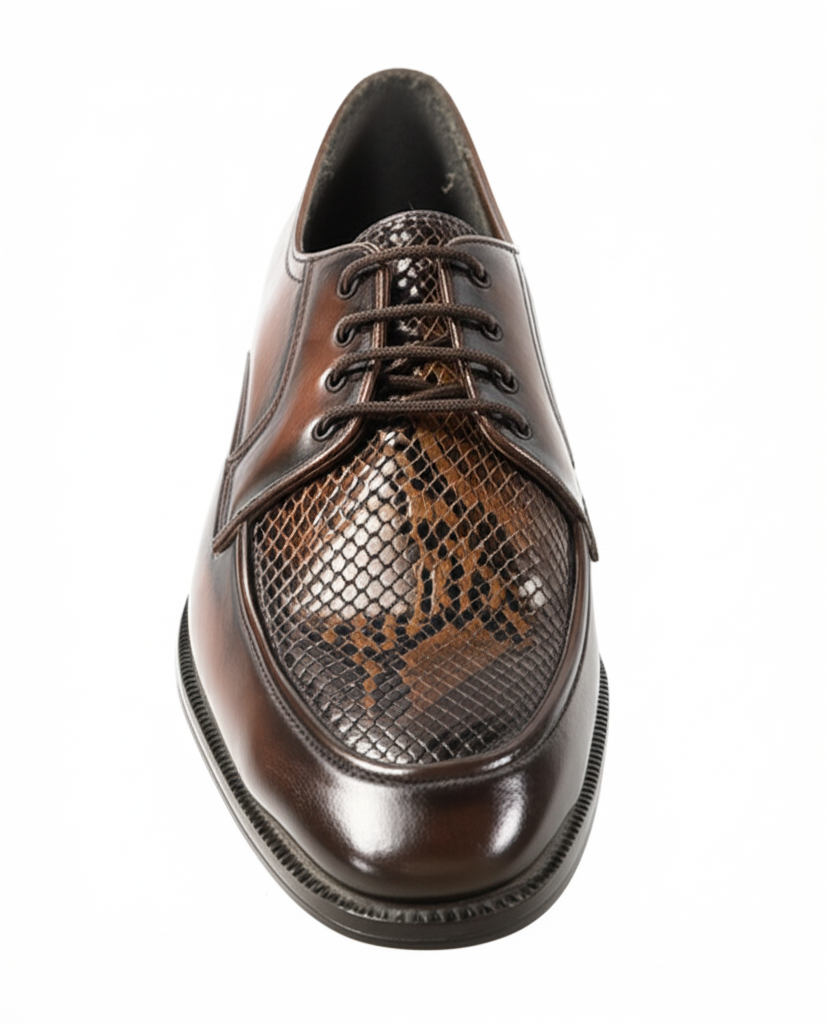 Burnished Brown Textured Brogue Dress Shoes