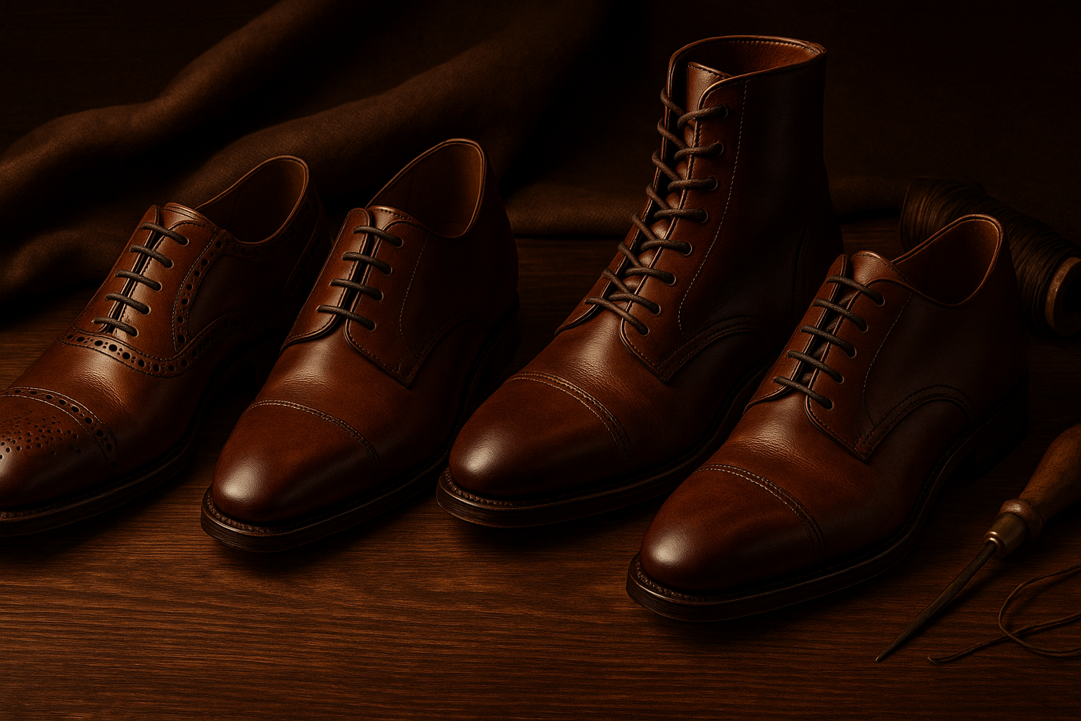 Genrate the benner for the leather shoe brand