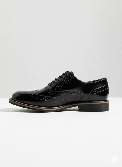 Refined Elegance: Men's Black Brogue Oxford Shoes