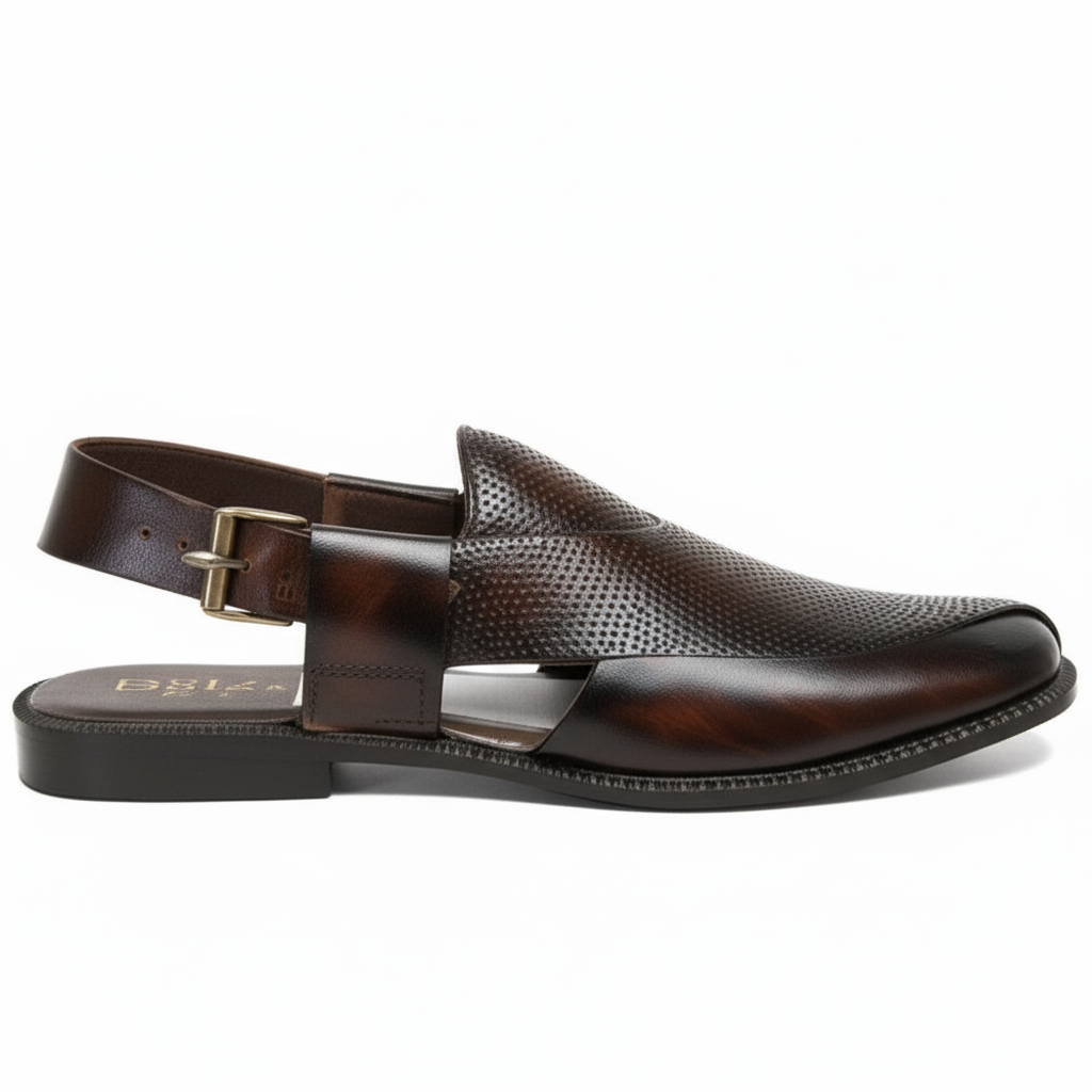 Elegant Brown Leather Sandals for Men