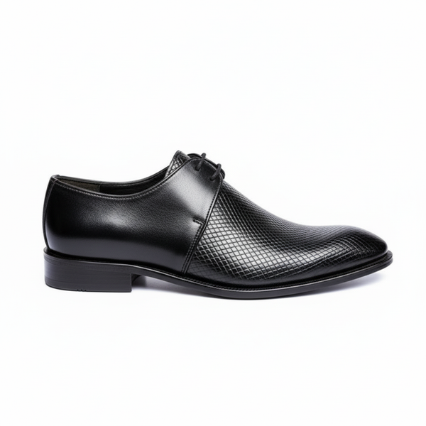 Luxurious Brown Lizard-Embossed Derby Shoes