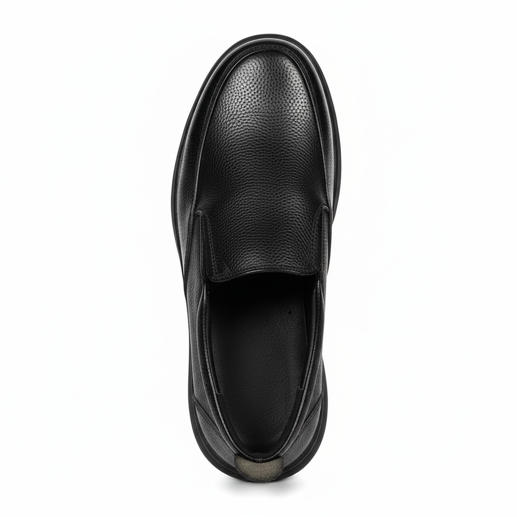 Sleek Pebbled Leather Loafers