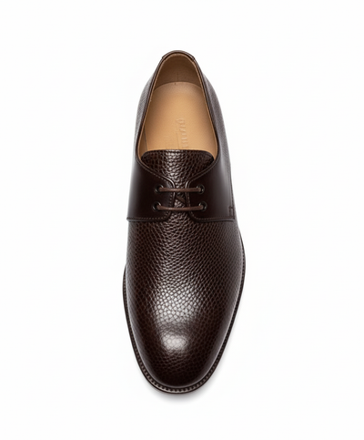 Luxurious Brown Lizard-Embossed Derby Shoes